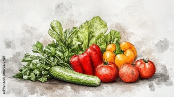 Obraz Soft watercolor veggies