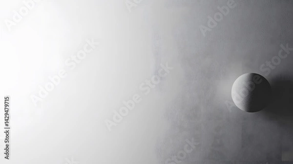 Obraz Minimalist White Sphere on Textured Background Abstract 3D Render
