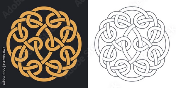Obraz Celtic circular knot. Geometric decorative ornament design.