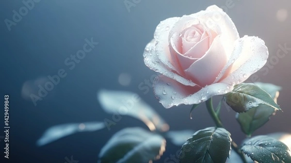 Obraz white rose lit from the side with soft gradients and precise detail