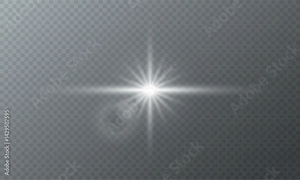 Obraz Glowing light burst with sparkle, lens flares, explosions, and glitter effects. Includes sun flashes, spark lines, and shining stars, perfect for abstract lighting effects and bright highlight