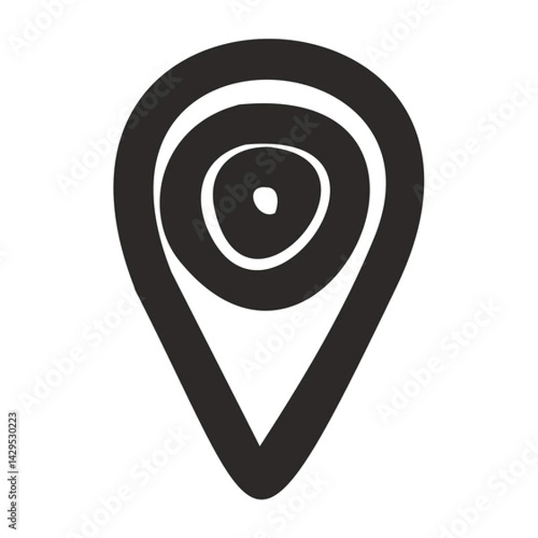 Obraz Map Tag Vector Icon in Black on Transparent Background for Navigation Apps, Location Interfaces, and Travel Dashboards