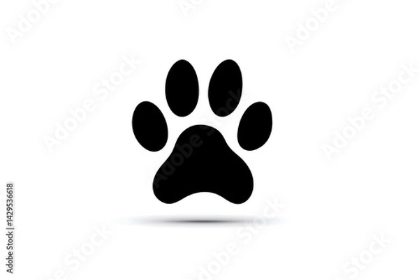 Fototapeta  paw print symbol in  white background  
