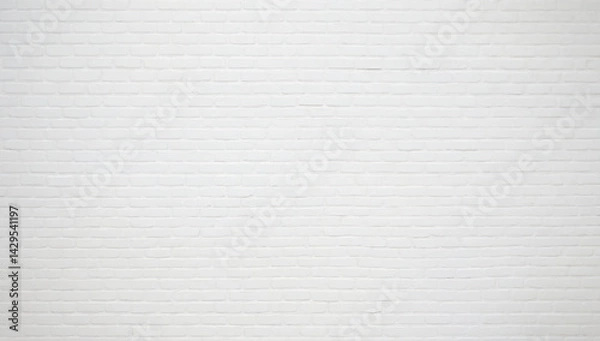 Fototapeta Minimalist isolated white brick wall texture, perfect for backgrounds, design projects, or presentations.