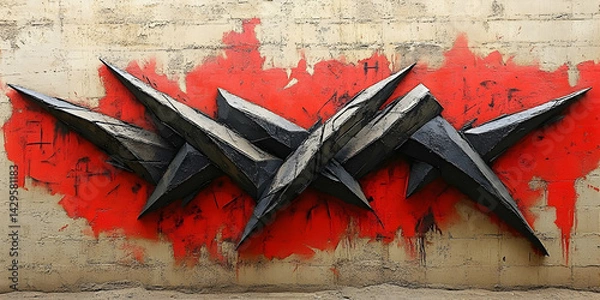 Obraz Abstract 3D Wall Art Red and Black