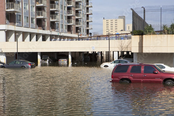 Fototapeta One of New York borough area after Hurricane Sandy