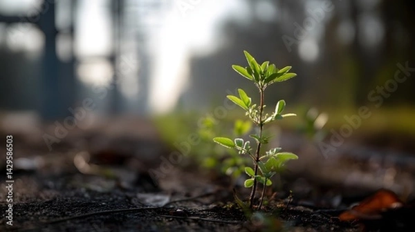 Fototapeta Smart grid-powered reforestation projects in wildlife corridors