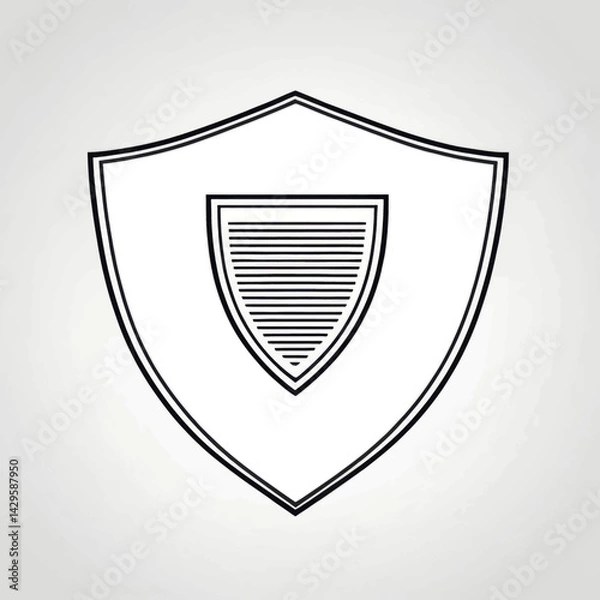 Fototapeta Classic Shield Emblem Design Security Icon Graphic