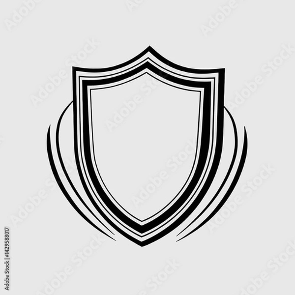 Fototapeta Elegant Black Shield Emblem Design for Branding