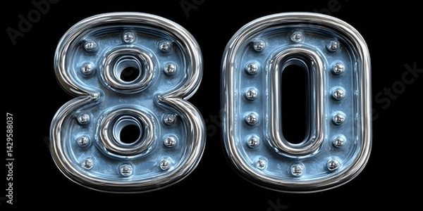 Obraz 3D Chrome Number Eighty