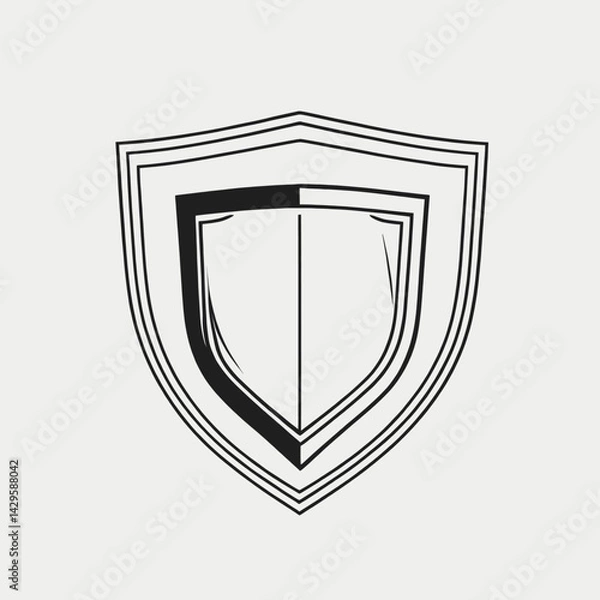 Fototapeta Protective Shield Icon: Security and Safety Graphic
