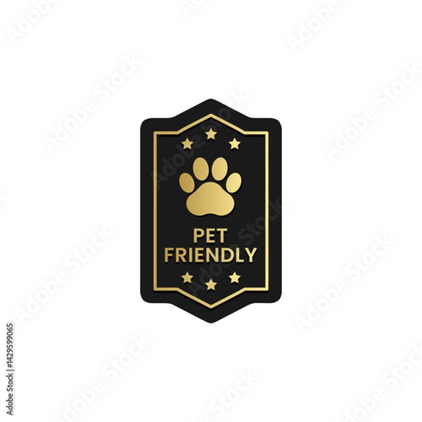 Fototapeta Pet Friendly product label or sign Vector Isolated EPS. Best Pet Friendly label vector for product packaging design element. Best Pet Friendly Sign Vector for packaging design element.