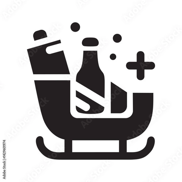 Fototapeta Santa's Sleigh icon or logo isolated sign symbol vector illustration - Collection of high quality black style vector icons
