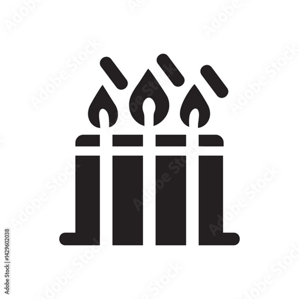 Obraz Birthday Cake icon or logo isolated sign symbol vector illustration - Collection of high quality black style vector icons