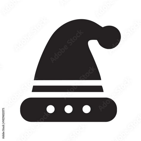 Fototapeta Santa Hat icon or logo isolated sign symbol vector illustration - Collection of high quality black style vector icons