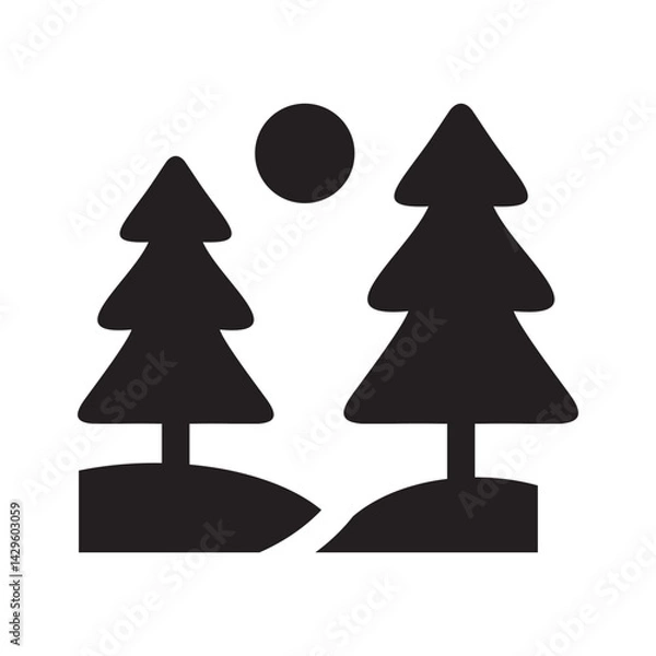 Obraz Forest icon or logo isolated sign symbol vector illustration - Collection of high quality black style vector icons