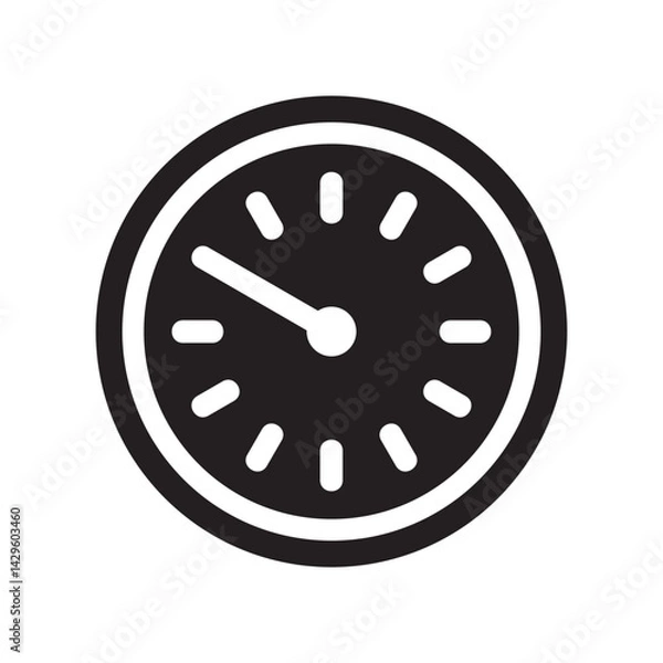 Fototapeta Clock icon or logo isolated sign symbol vector illustration - Collection of high quality black style vector icons