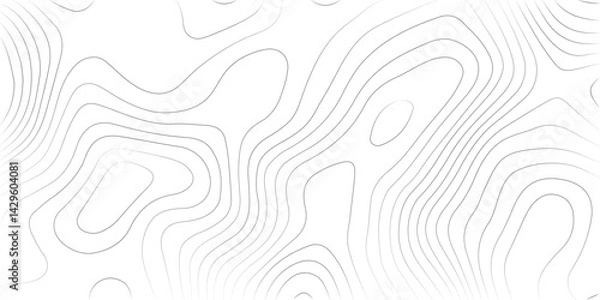 Fototapeta Geography landscape Topo contour map on white background, Topographic contour lines. Seamless pattern with lines Topographic map. Geographic mountain relief diagram line wave carve pattern. 