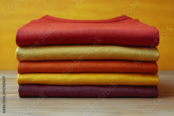 Obraz Colorful Fabric Stack,  Warm Tones