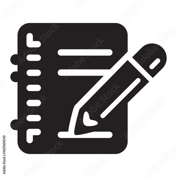 Fototapeta Note icon or logo isolated sign symbol vector illustration - Collection of high quality black style vector icons