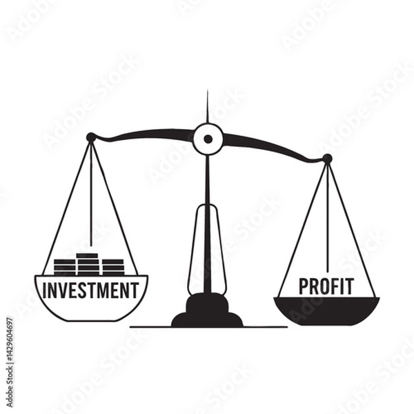 Fototapeta Investment versus Profit Balancing Financial Risk and Reward