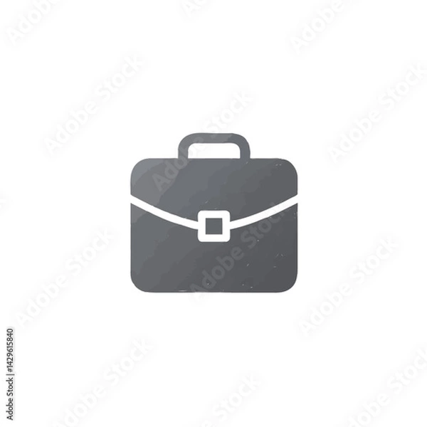 Fototapeta A simple, gray briefcase icon representing business, work, career, and professionalism