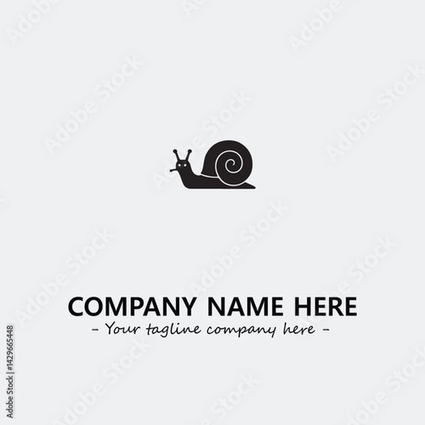 Obraz Snail illustration black and white for logo company vector image
