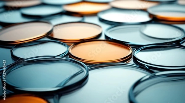 Obraz Close-up view of many circular, layered filters.