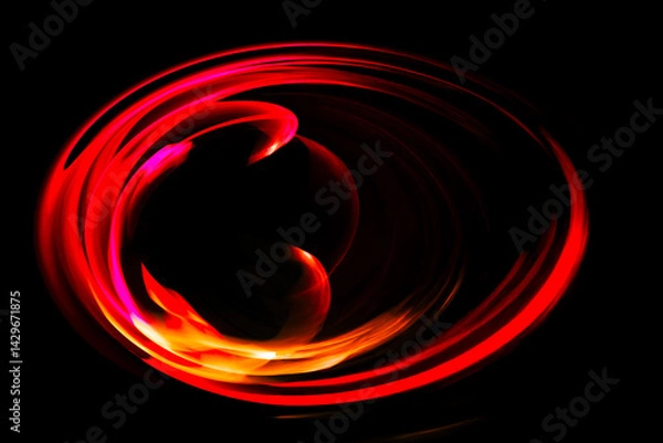 Obraz 赤い炎が渦巻く抽象的な背景