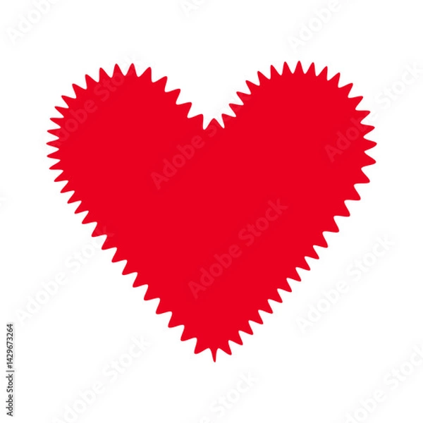 Fototapeta Zig zag heart shape, vector illustration.