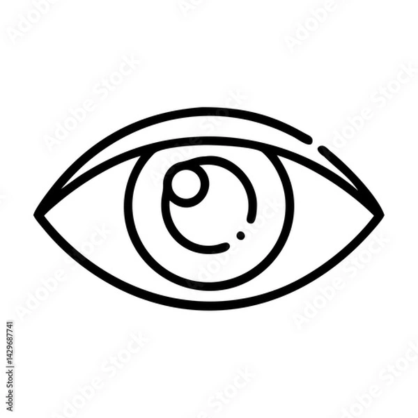 Obraz Eye with Clock Focus Icon Design