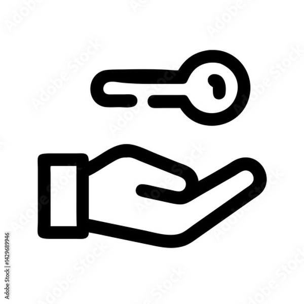 Obraz Hand Giving Single Key Icon Design