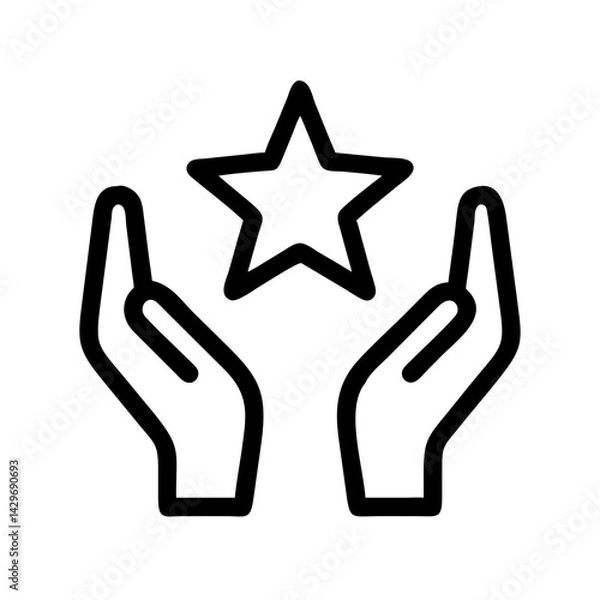 Fototapeta Hands Presenting Large Star Icon Design