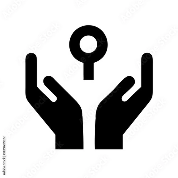 Fototapeta Open Hands Holding Rising Key for Opportunity Icon Design