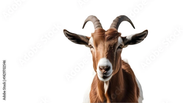 Fototapeta portrait of a goat on transparent