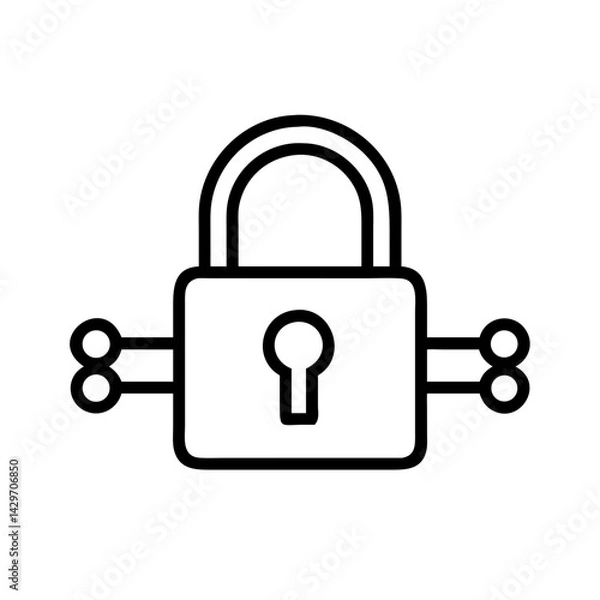Fototapeta Secure Padlock with Reinforced Horizontal Bar Icon Design
