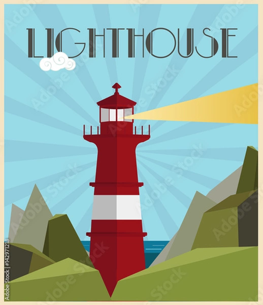 Obraz Faro en vector en estilo arte deco