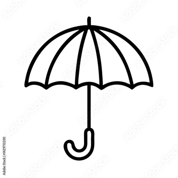 Fototapeta Open Umbrella for Rain Protection Icon Design