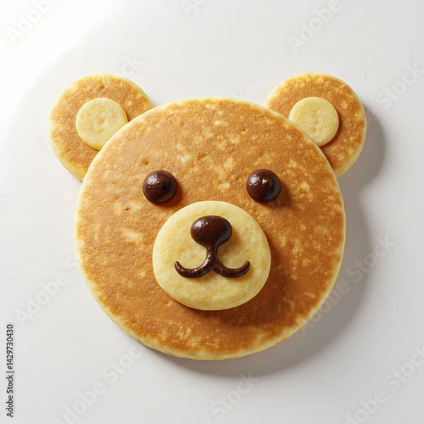 Obraz Adorable Teddy Bear Pancake Art Creative Breakfast Idea for Kids