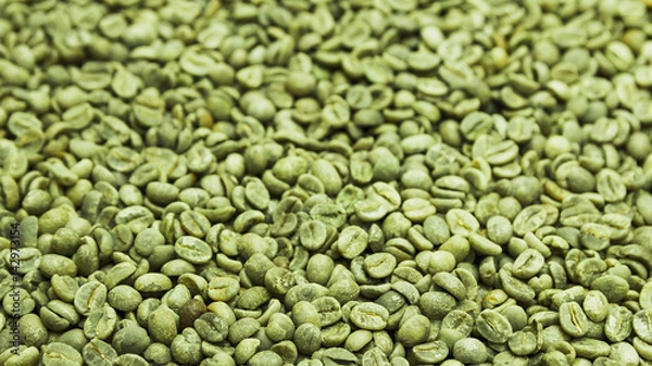Fototapeta Background with texture of green coffee beans