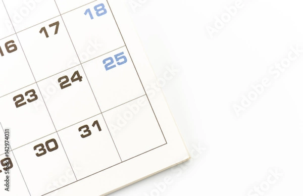 Fototapeta Deadline. Calendar on office desk table. with copy space.
