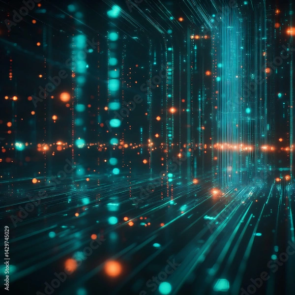 Obraz デジタルマトリックスの光と流れ