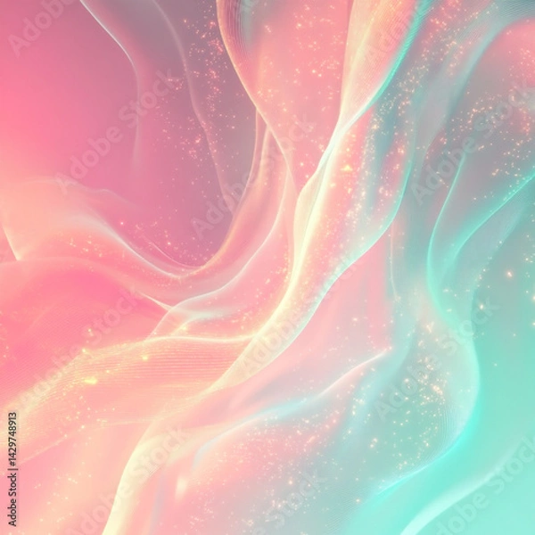 Obraz パステルカラーが織りなす流動的な抽象アート