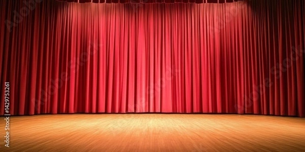 Obraz Empty Stage with Red Curtains (11)