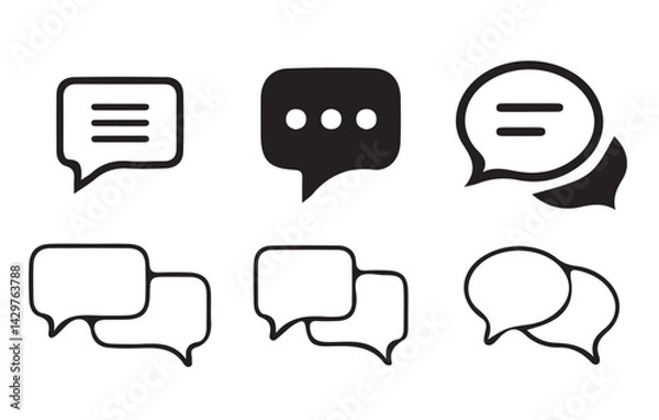 Fototapeta Set of comment speech bubble on white background. Chat message speech bubble icon seet.. victor illustration eps 10.
