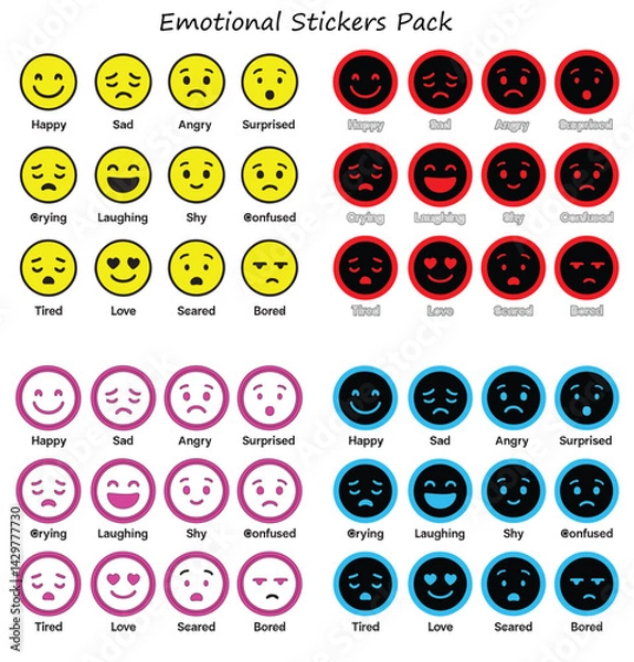 Obraz Mood Vibes: Aesthetic Emotional Stickers