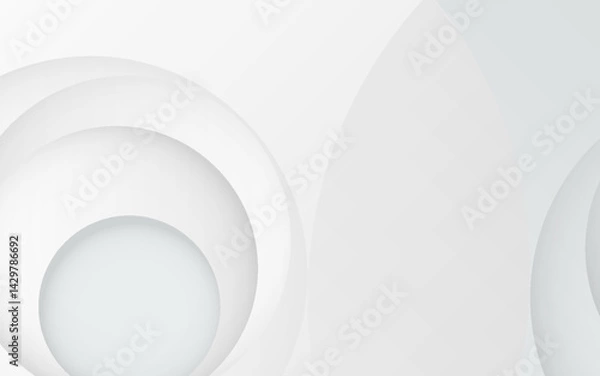 Fototapeta White gradient background. Abstract circle papercut smooth color composition. modern trendy design
