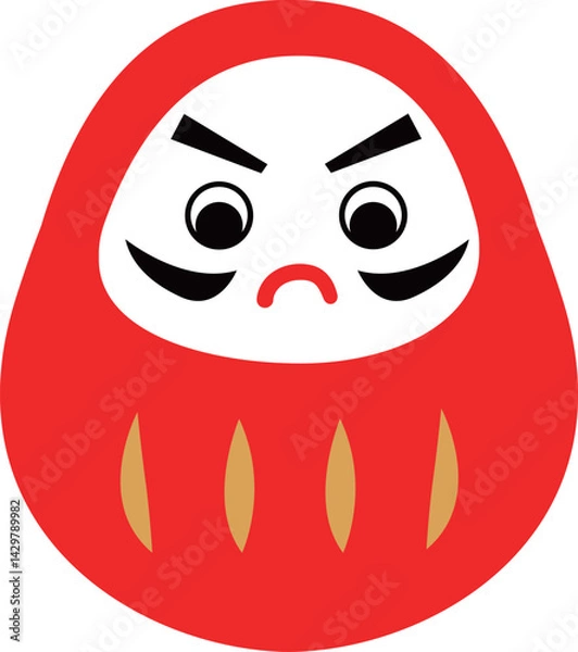 Obraz 下を向くダルマのイラスト