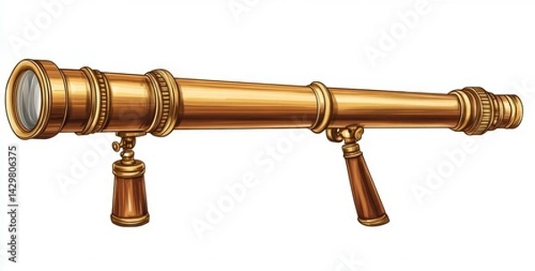 Fototapeta Antique brass telescope (18)