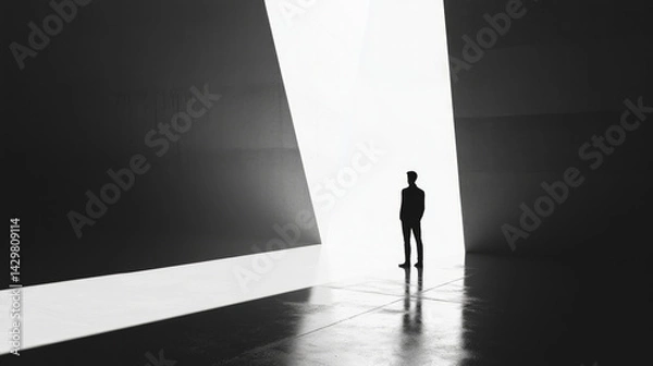 Fototapeta Creative business planning with creative, business planning contrast strategy elements in bold layout and high contrast style for innovation and startup energy. AI generative